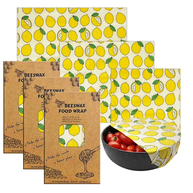 Film Alimentaire Cire d'Abeille Lot de 3 Feuilles Écologiques far