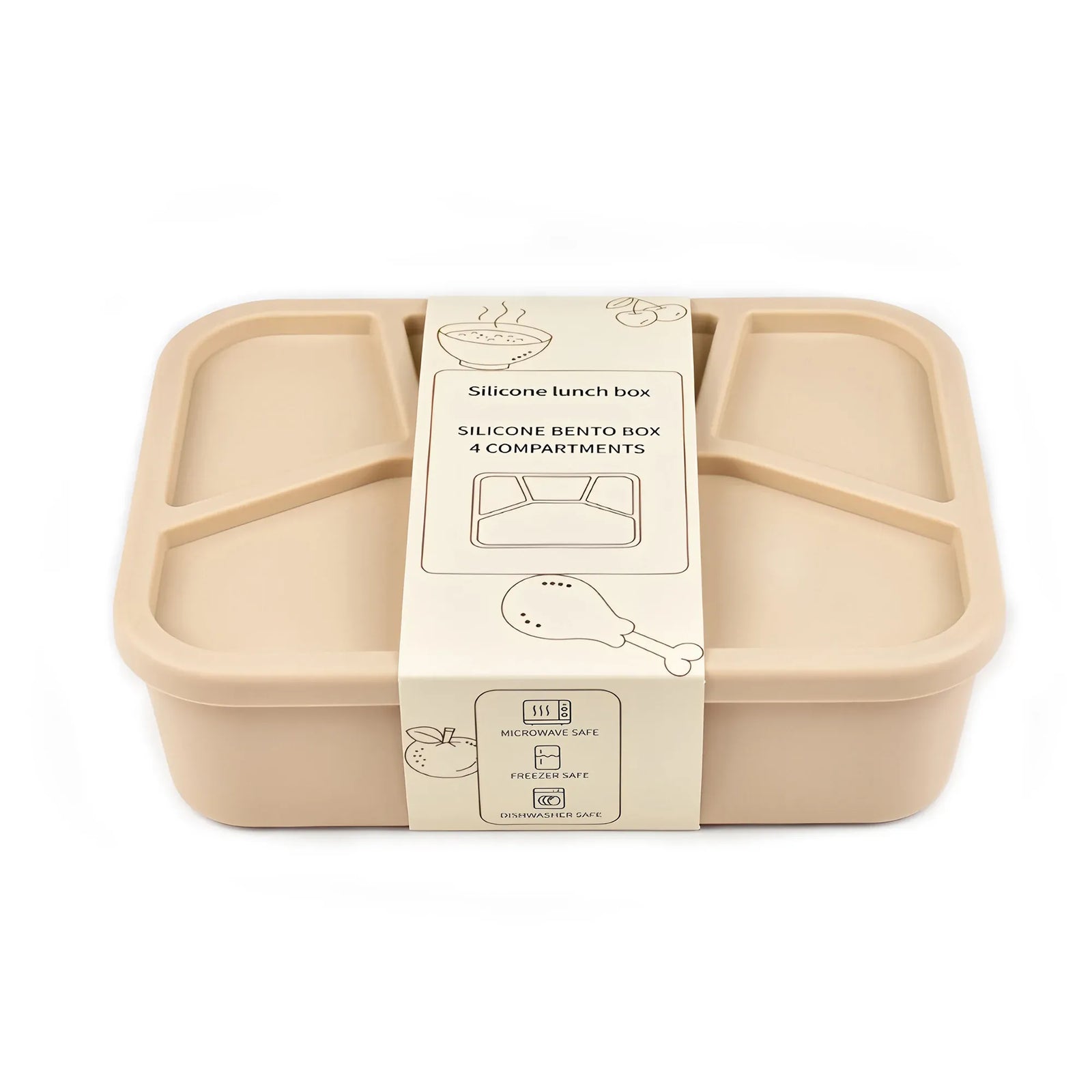 Bento Compartimenté Silicone Écologique | 4 Compartiments 700ml Bento