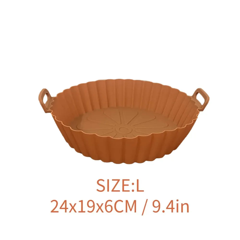 Moule Silicone Réutilisable Air Fryer Rond - Lot de 2 Pièces Air Fryer