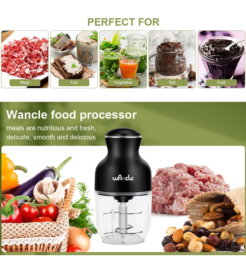 Hachoir Électrique 350W 0,6L — Viande, Légumes, Fruits — One-Touch hachoir electrique