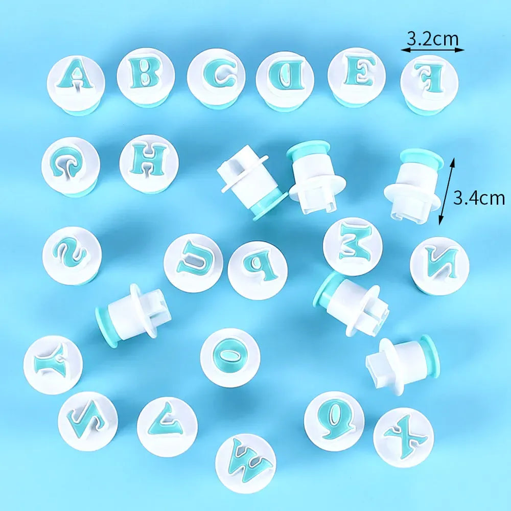 Emporte-pièces en Silicone pour Lettres et Chiffres - 36 Pièces pour Pâtisserie emportepieces