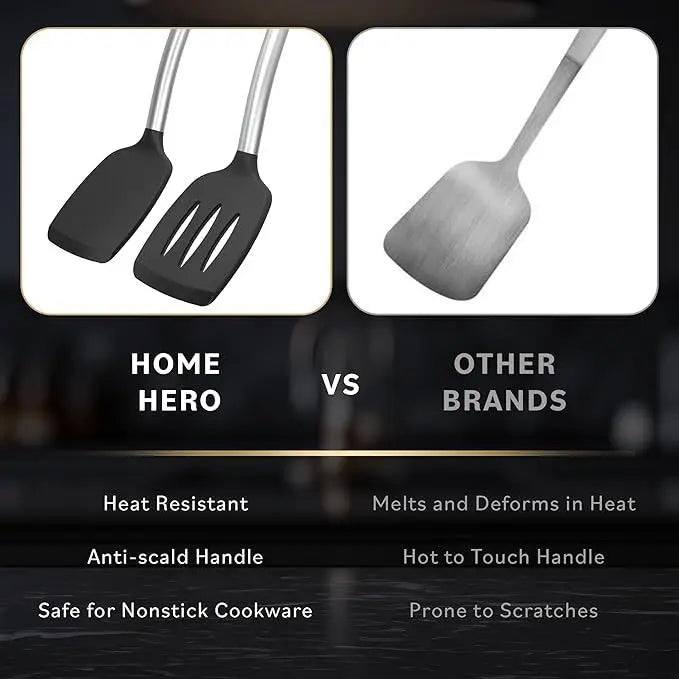 Set Spatules Silicone 1/2 pièces Résistantes à la Chaleur pour Cuisine spatule en silicone