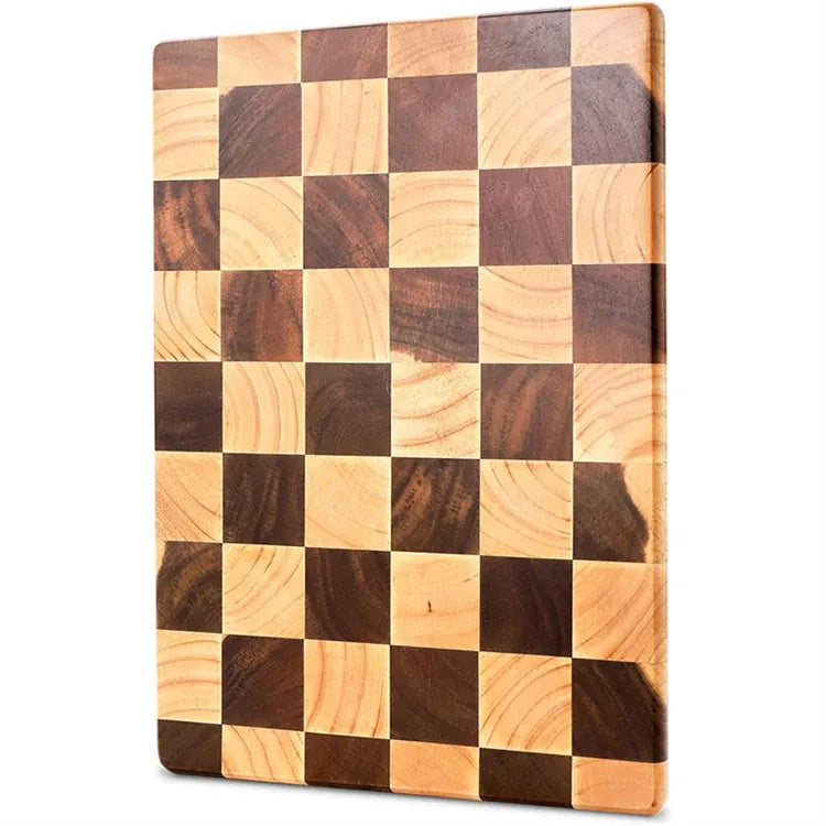 Planche à Découper Bois Motif Damier – 3 Tailles, 2,8 cm planche a decouper en bois