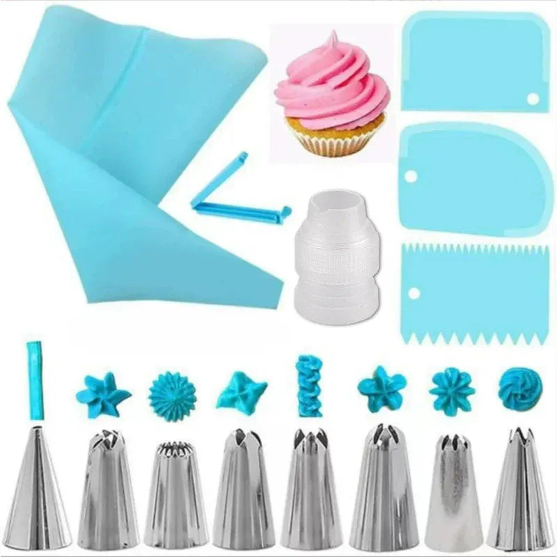 Poches à douille en silicone 100 pcs avec embouts en acier inoxydable douillepoche