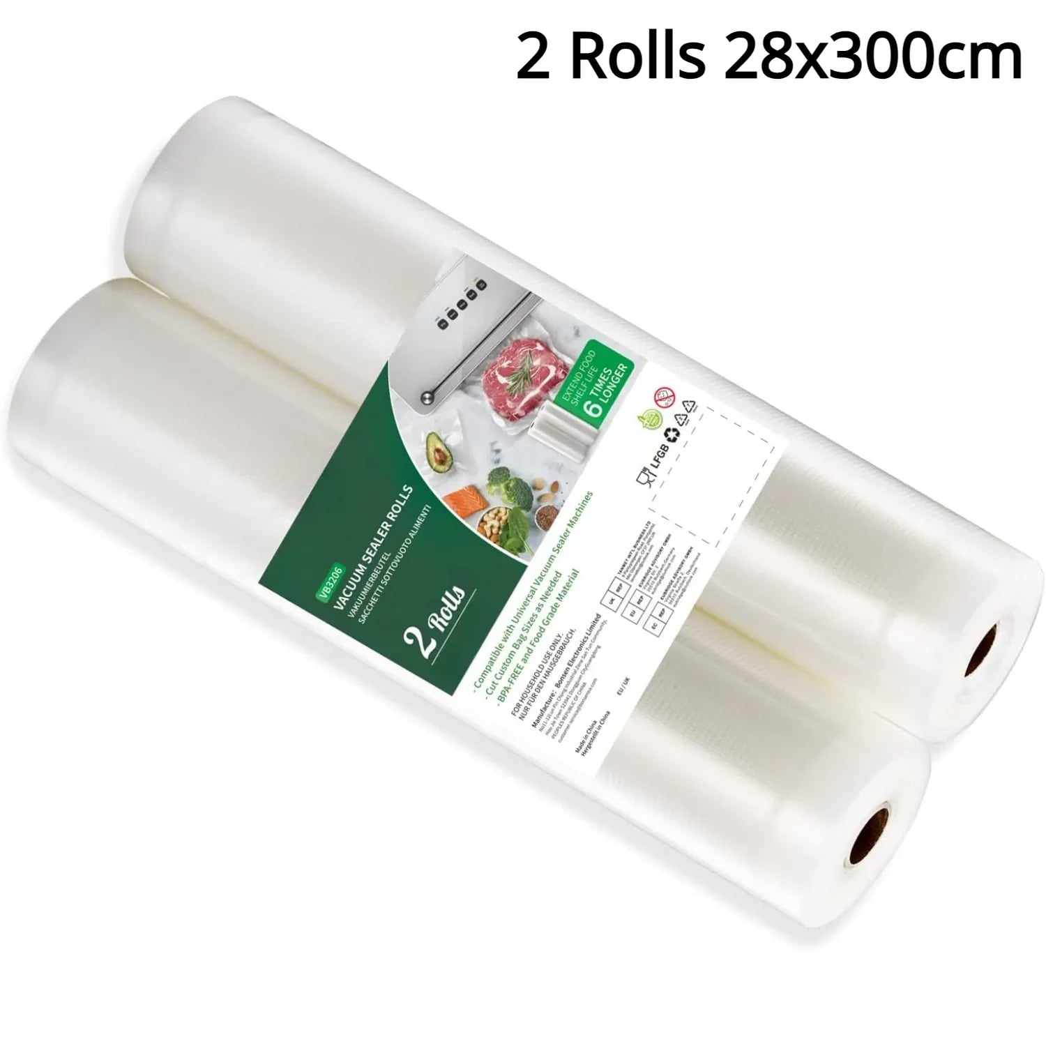 Sacs Sous Vide Embossés - Lot de 2 Rouleaux 28x500cm Hermétiques
