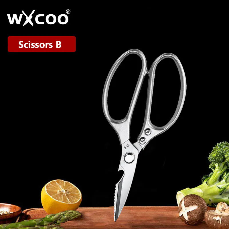 Ciseaux de cuisine multifonctions en inox pour découpe de viandes ciseaux