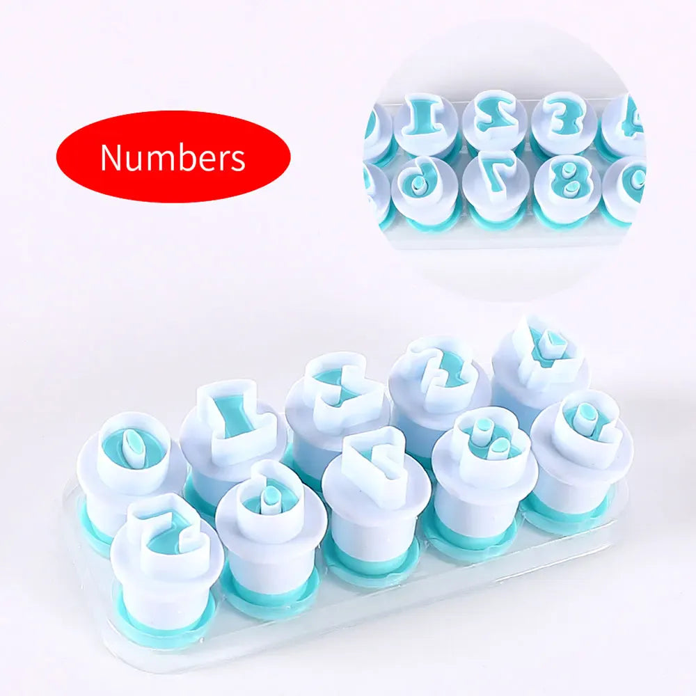 Emporte-pièces en Silicone pour Lettres et Chiffres - 36 Pièces pour Pâtisserie emportepieces