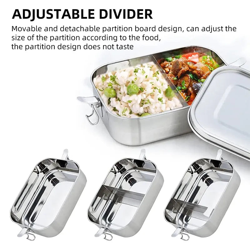 LunchBox Inox 850ml avec Compartiments Amovibles Lunchbox