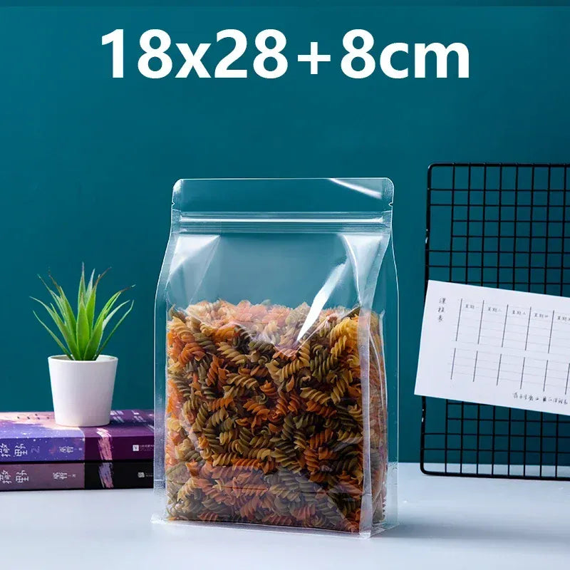 Sachets Zip Alimentaires Transparent Lot de 50 Pièces avec Poignée