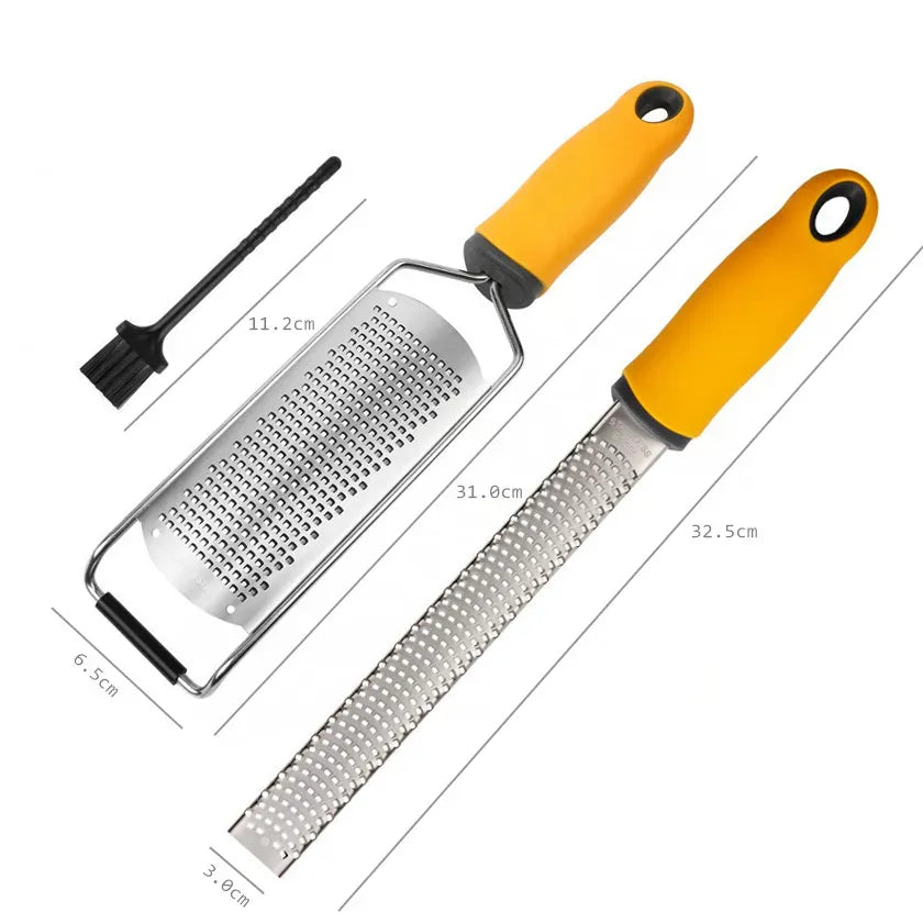 Zesteur en Acier Inoxydable pour Agrumes et Fromage | Avec Brosse zesteur