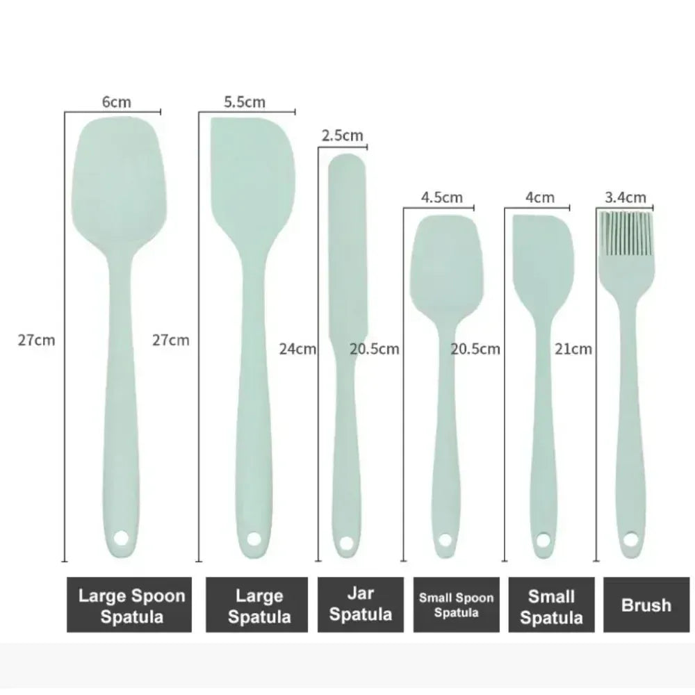 Set Ustensiles Silicone 6 pièces pour Pâtisserie | Résistants à la Chaleur spatule en silicone
