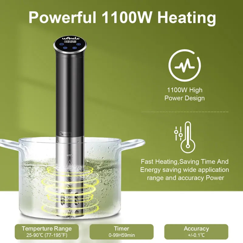 Cuiseur Sous Vide à Immersion 1100W IPX7 Écran Tactile Précision ±0,1 °C sv