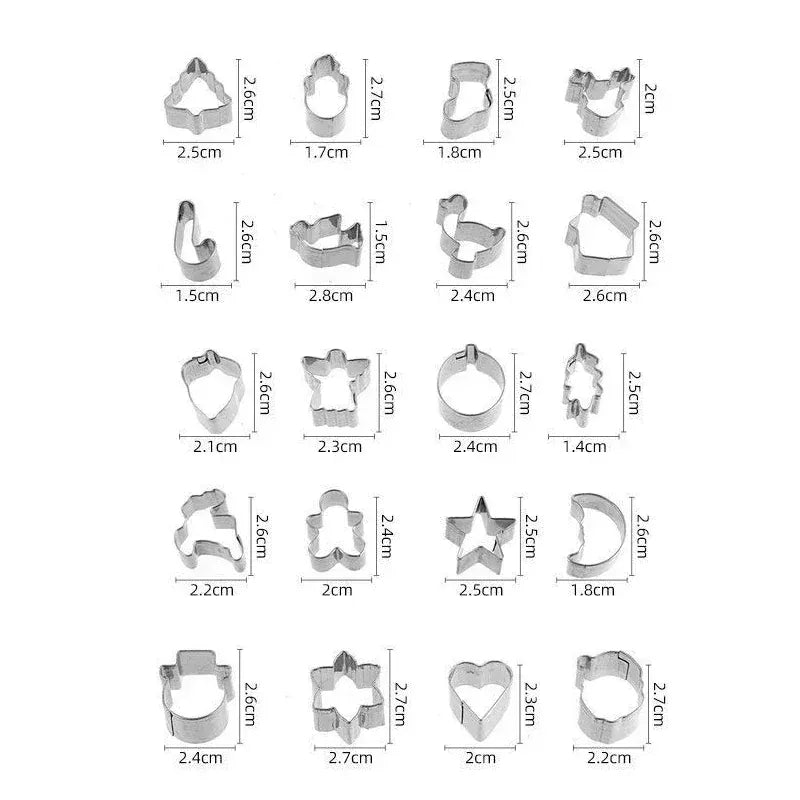 Set de 20 Emporte-pièces en Acier Inoxydable - Motifs de Noël emportepieces