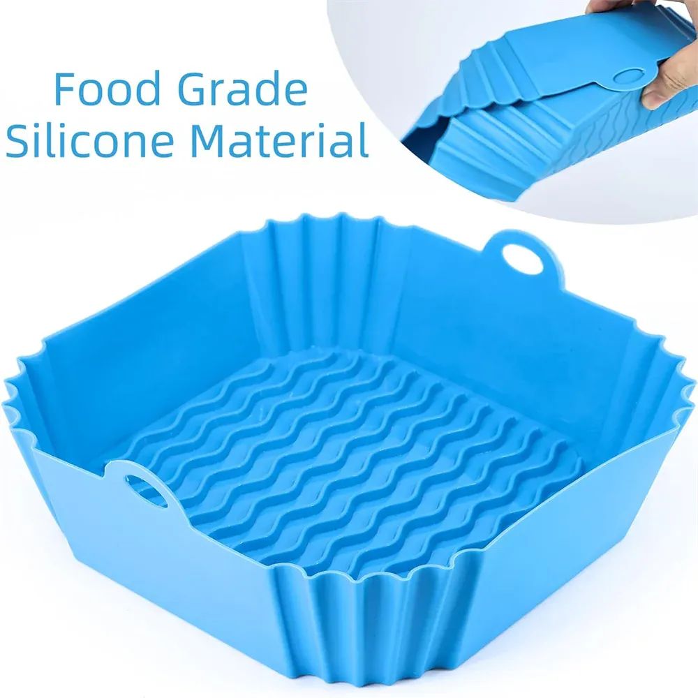 Moule Silicone Air Fryer Réutilisable Rectangulaire - Lot de 2 Pièces Air Fryer
