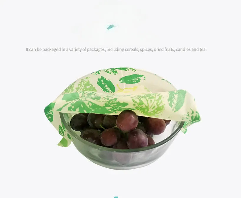 Film Alimentaire Cire d'Abeille Réutilisable Lot de 3 Feuilles Eco-Responsables far