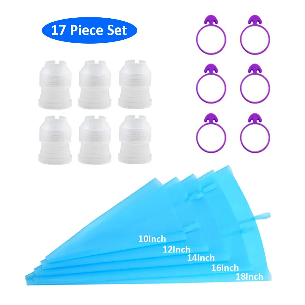 Poche à Douille en Silicone Reusable - Set de 24 Douilles de Pâtisserie douillepoche