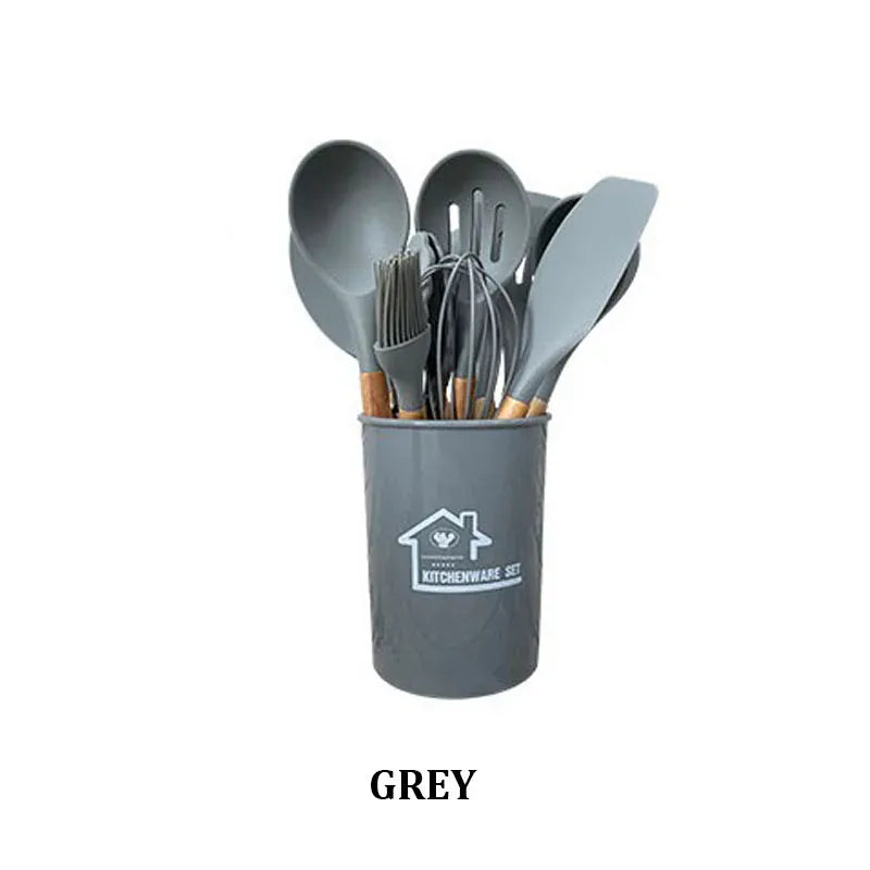 Set Ustensiles Silicone 12 pièces Cuisine | Résistants à la chaleur spatule en silicone