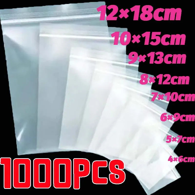 Sachets Zip Alimentaires Réutilisables Lot de 1000 pièces 6x18cm