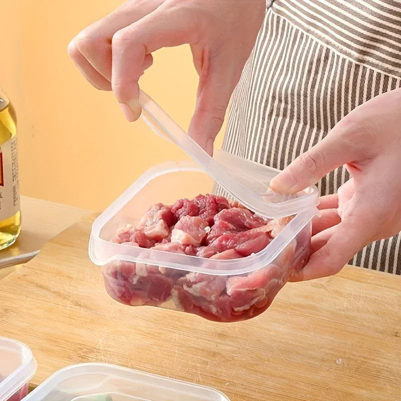 5 Boîtes de Rangement Frigo Empilables pour Viande et Légumes 1L