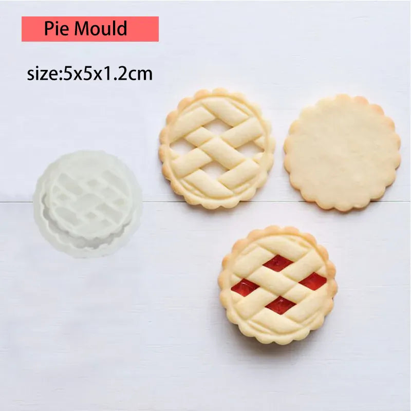 Emporte-pièces en plastique pour biscuits en forme de tartes - 3D Noël emportepieces