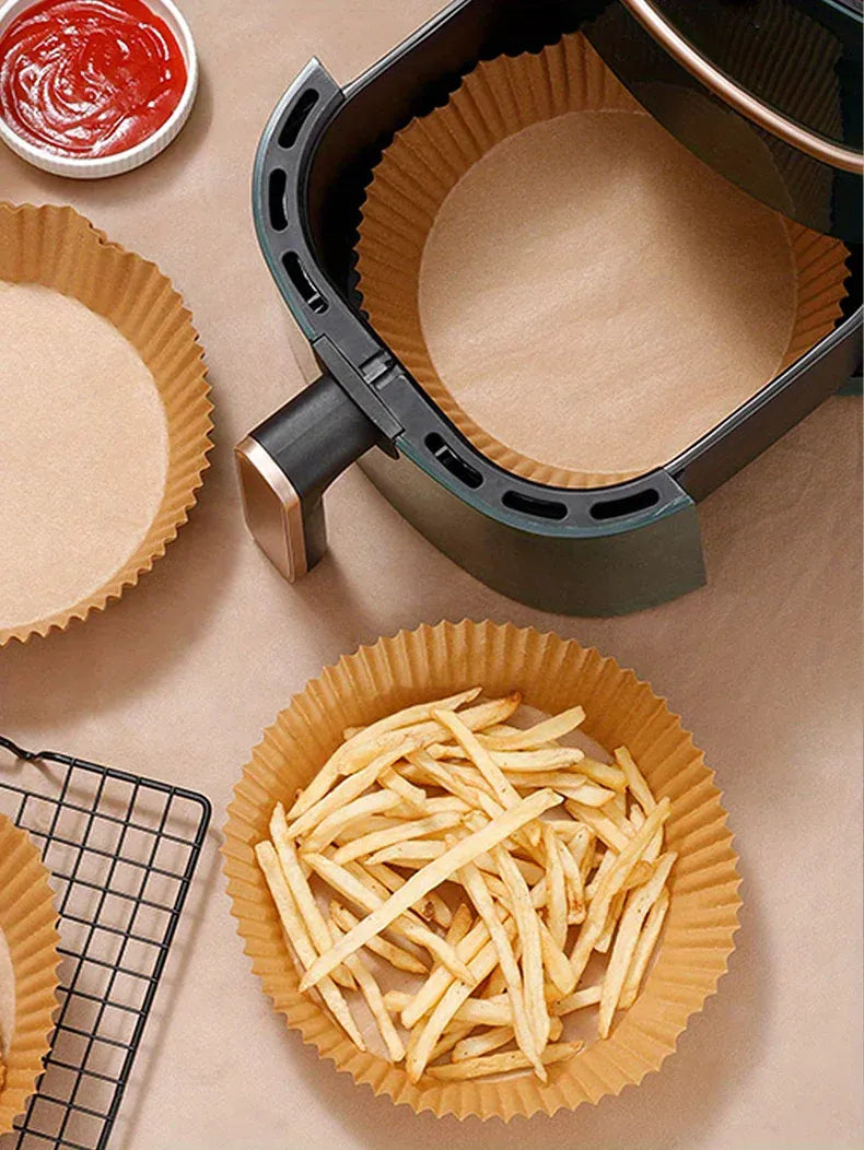 Papier Cuisson Air Fryer Jetable Lot de 50 Antiadhésif 20 cm Air Fryer