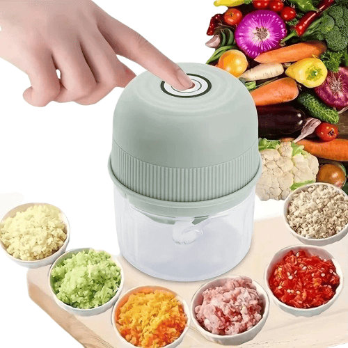 Mini Hachoir Électrique Sans Fil 260 ml — Ail, Légumes, Viande mini hachoir