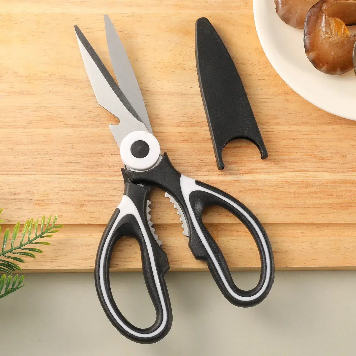 Ciseaux de cuisine en inox multifonctions avec protection | Coupe viandes et légumes ciseaux