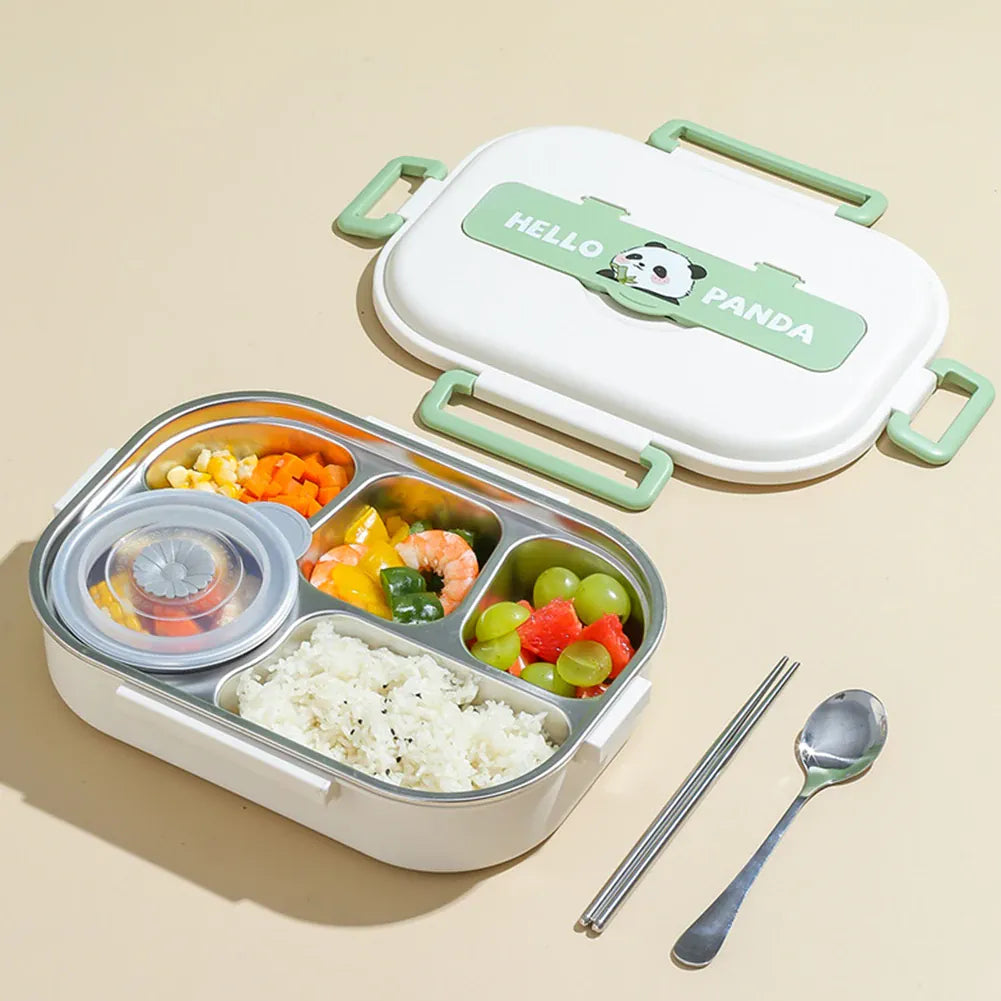 Bento pour enfants à 2/4/5 compartiments avec Couverts « Hello Panda » Bento