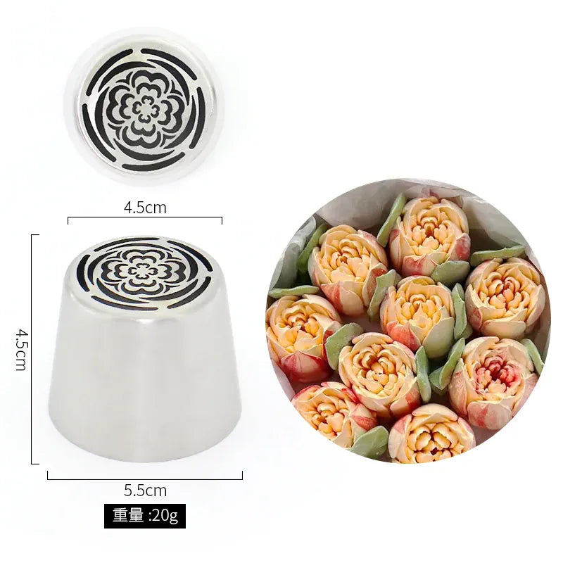 Douilles à Pâtisserie en Acier Inoxydable pour Fleurs 3D - 8 Pièces douillepoche