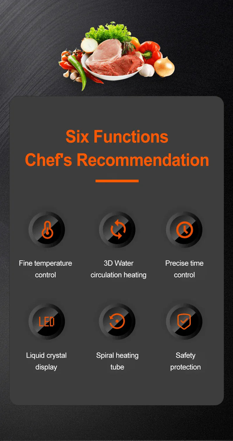 Cuiseur Sous Vide à Immersion 1800W avec Affichage LED Digital sv