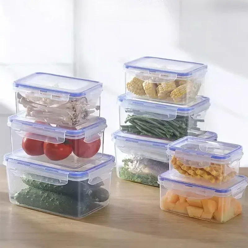 Boîte Hermétique Plastique avec Couvercle - Lot de 8 Pièces