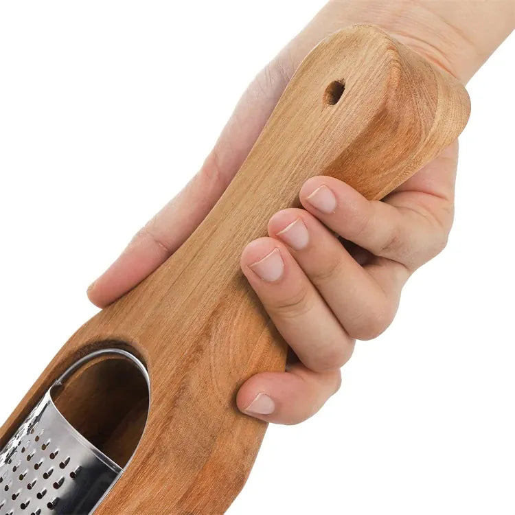 Râpe à Fromage en Acier Inox 304 avec Conteneur en Bois rape