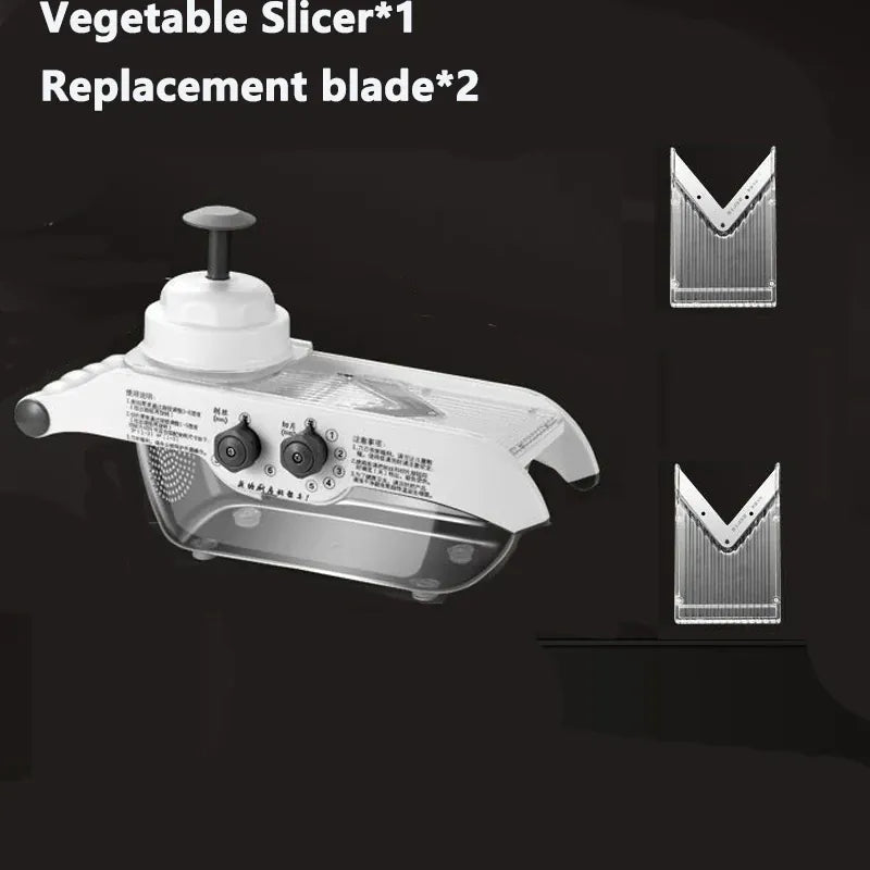 Mandoline Réglable Multifonctionnelle avec Panier - Coupe Légumes et Fruits Mandoline