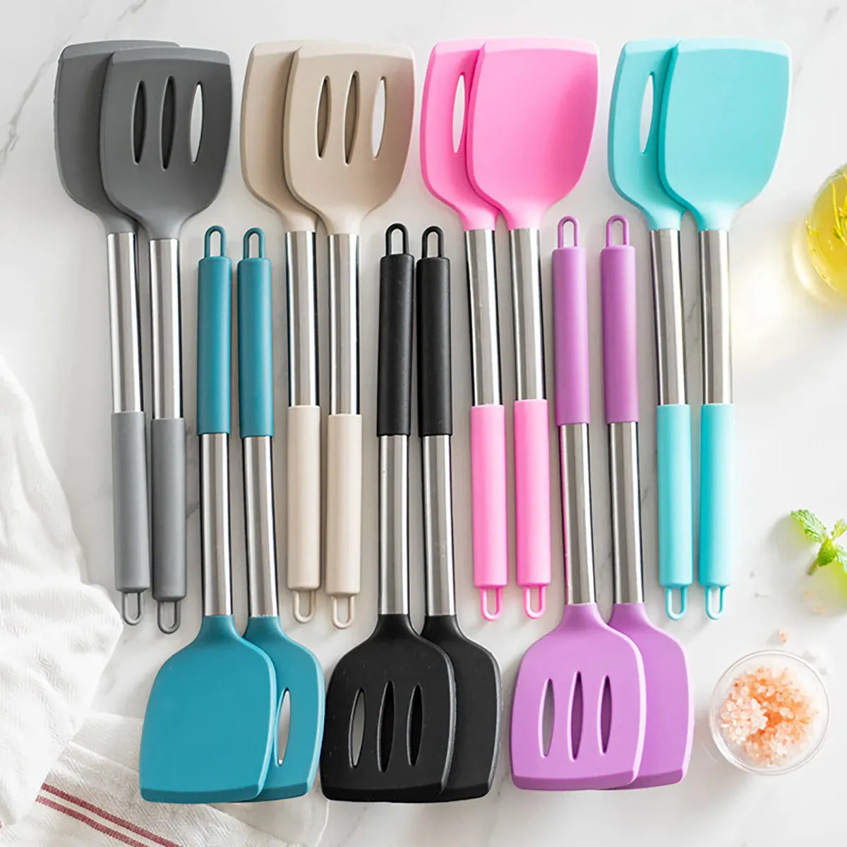 Set Spatules Silicone 2 pièces Résistantes à la Chaleur spatule en silicone