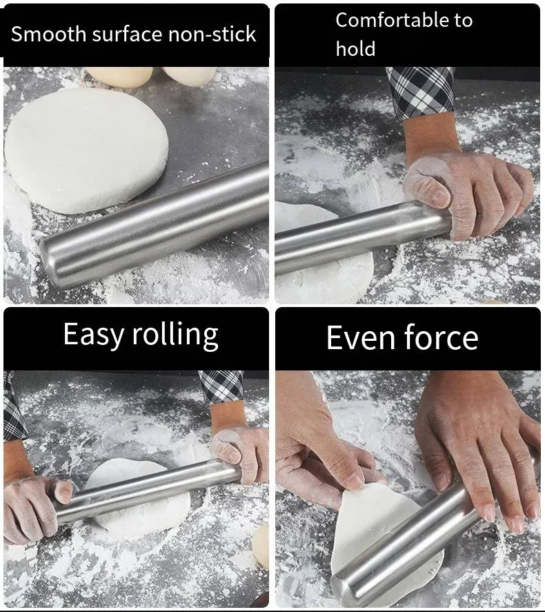 Rouleau à pâtisserie en acier inoxydable de 40 cm - Résistant et facile à nettoyer rouleaupatisserie