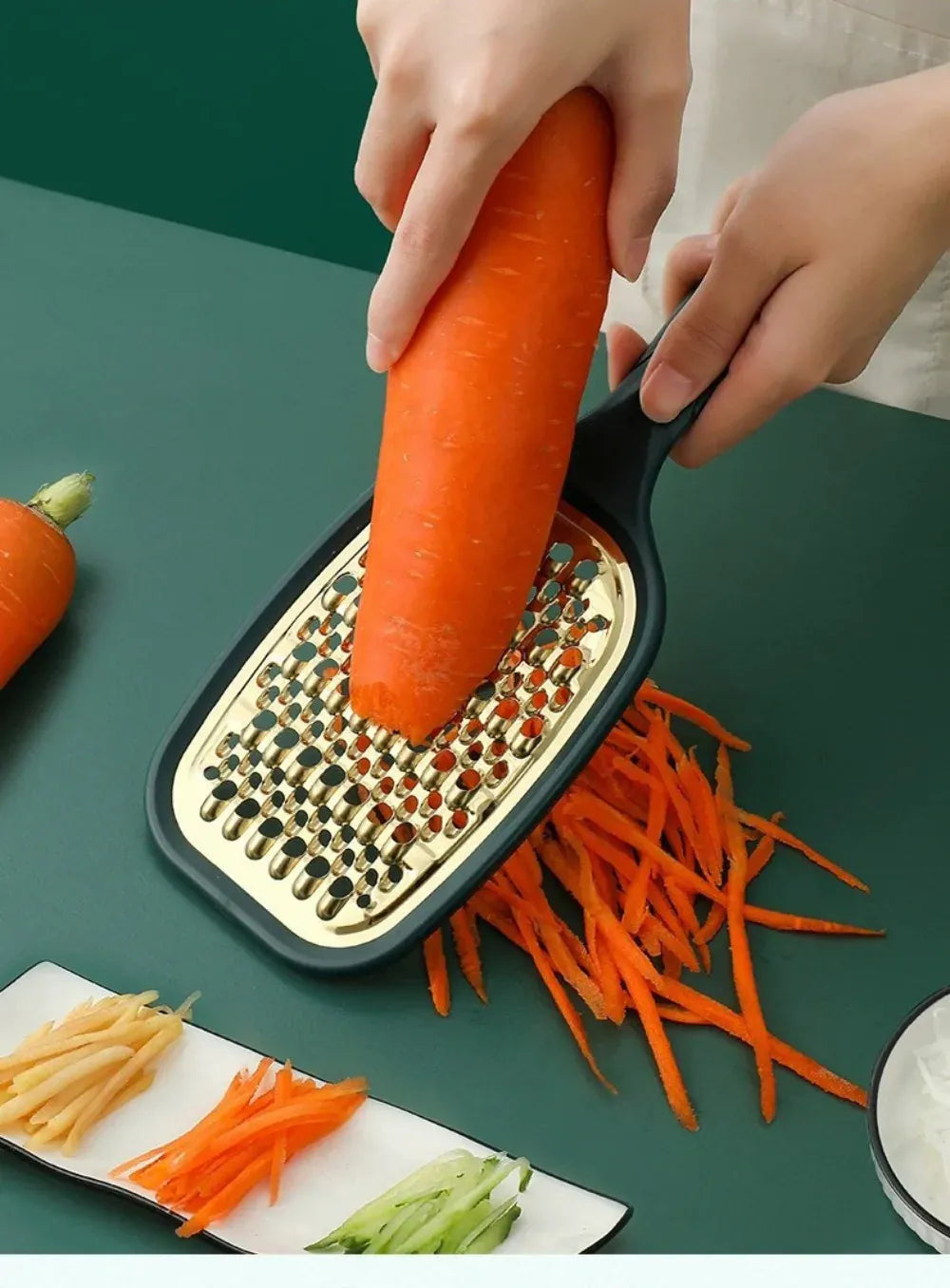 Coupe-légumes Multifonction Inox 2 Lames | Râpe à Fruits et Légumes rape