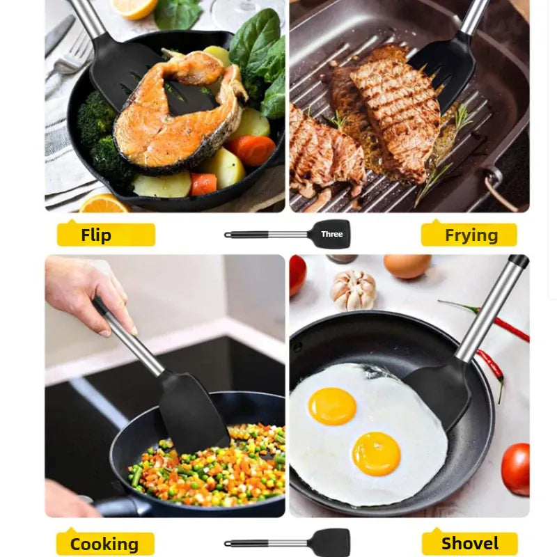 Set Spatules Silicone 1/2 pièces Résistantes à la Chaleur pour Cuisine spatule en silicone