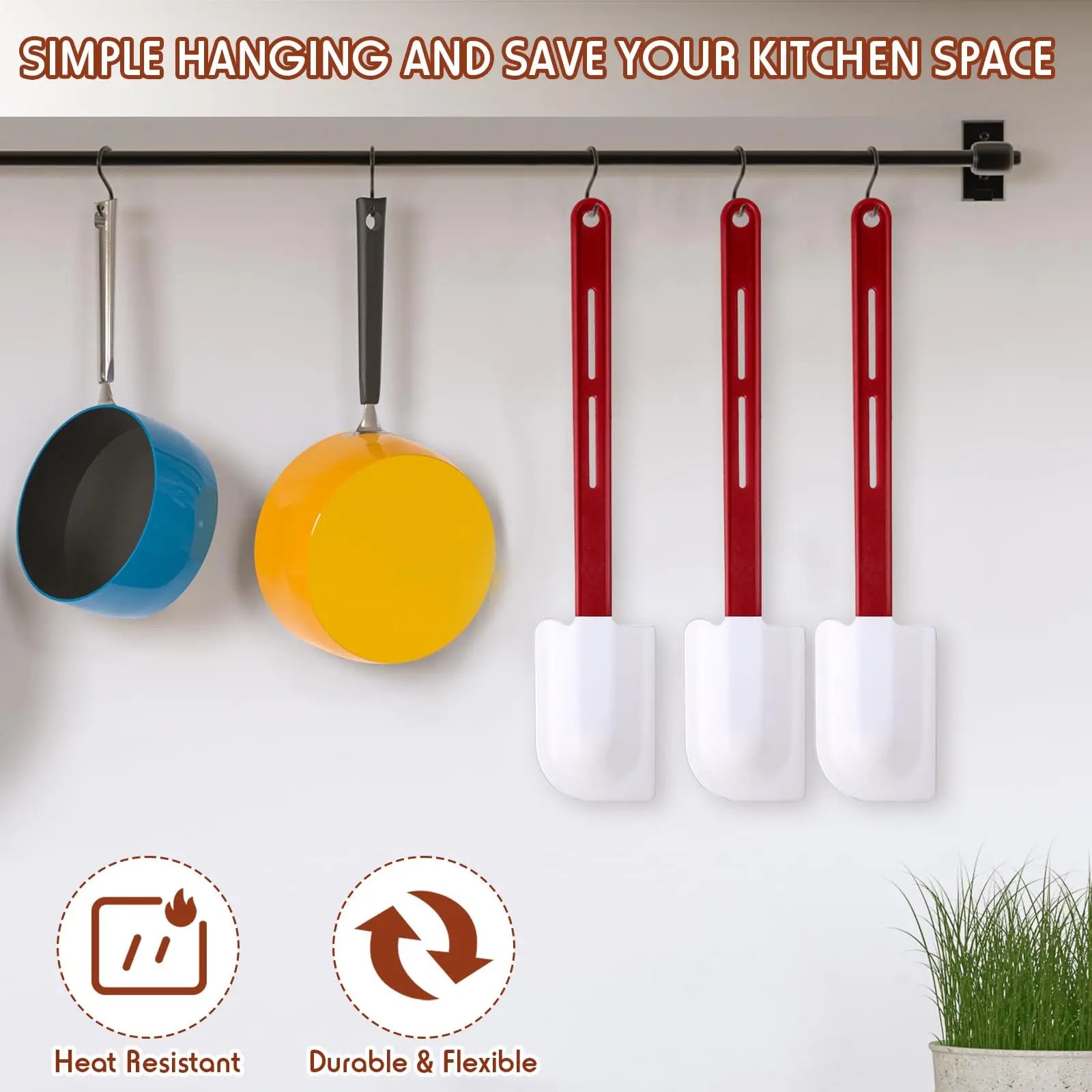 Set Spatules Silicone 3 pièces Résistantes à la Chaleur pour Baking spatule en silicone