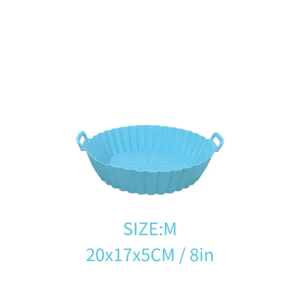 Moule Silicone Réutilisable Air Fryer Rond - Lot de 2 Pièces Air Fryer