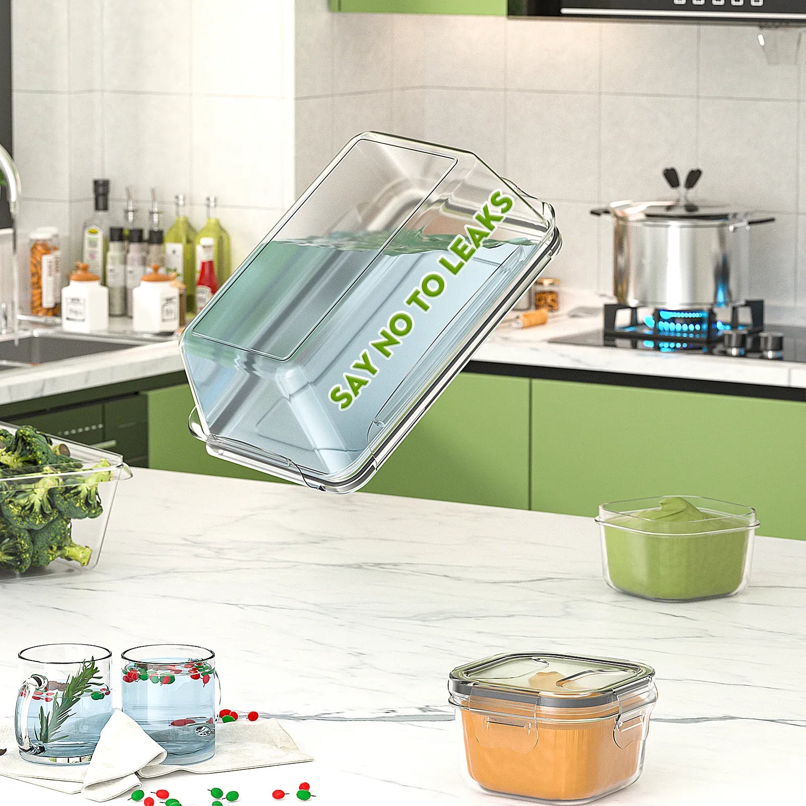 lot de boîtes anti fuite en plastique