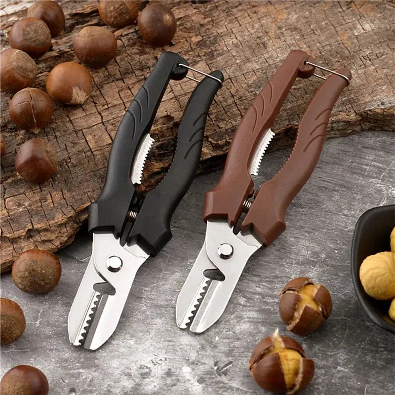 Ciseaux de cuisine multifonctions en acier pour éplucher châtaignes ciseaux