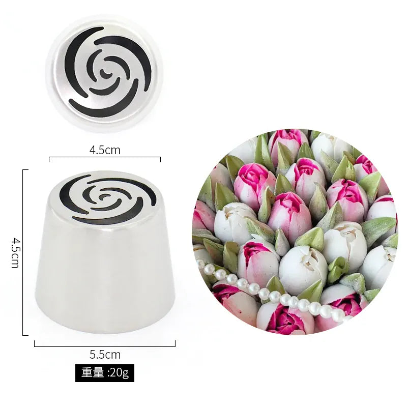 Douilles à Pâtisserie en Acier Inoxydable pour Fleurs 3D - 8 Pièces douillepoche