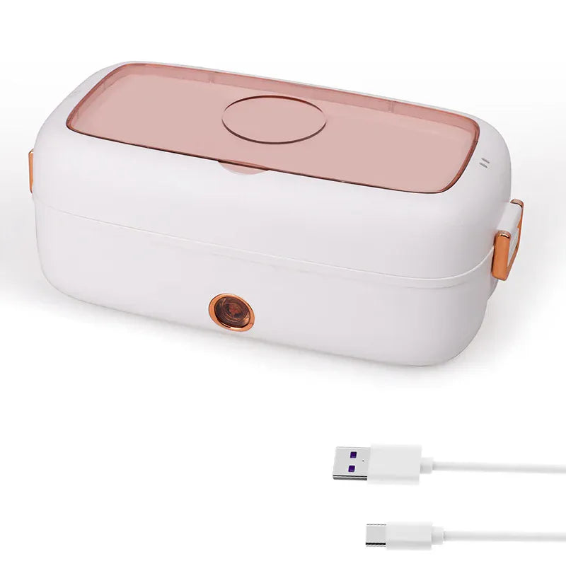Lunch Box Chauffante Électrique 800 ml — Cuve Inox, 70 °C, USB et Secteur 220 V lunchboxchauf