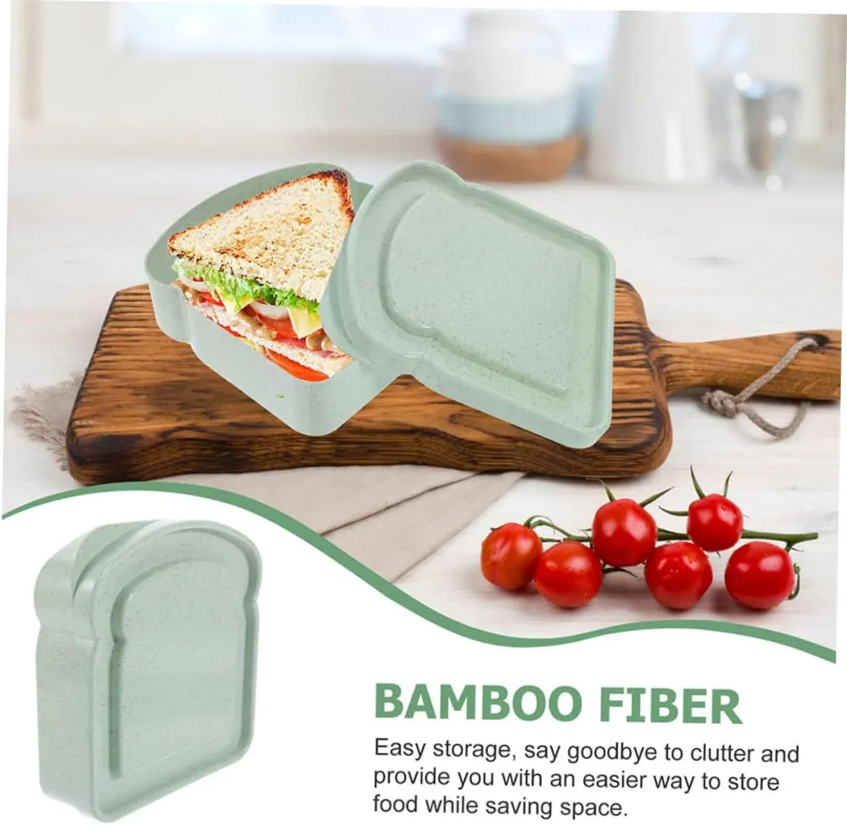 Porte-Sandwich en Bambou | Boîte Hermétique Originale Polyvalente lunchbox