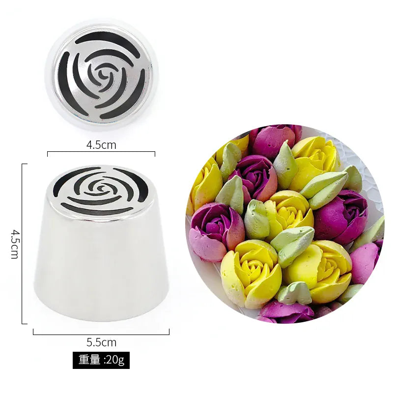 Douilles à Pâtisserie en Acier Inoxydable pour Fleurs 3D - 8 Pièces douillepoche