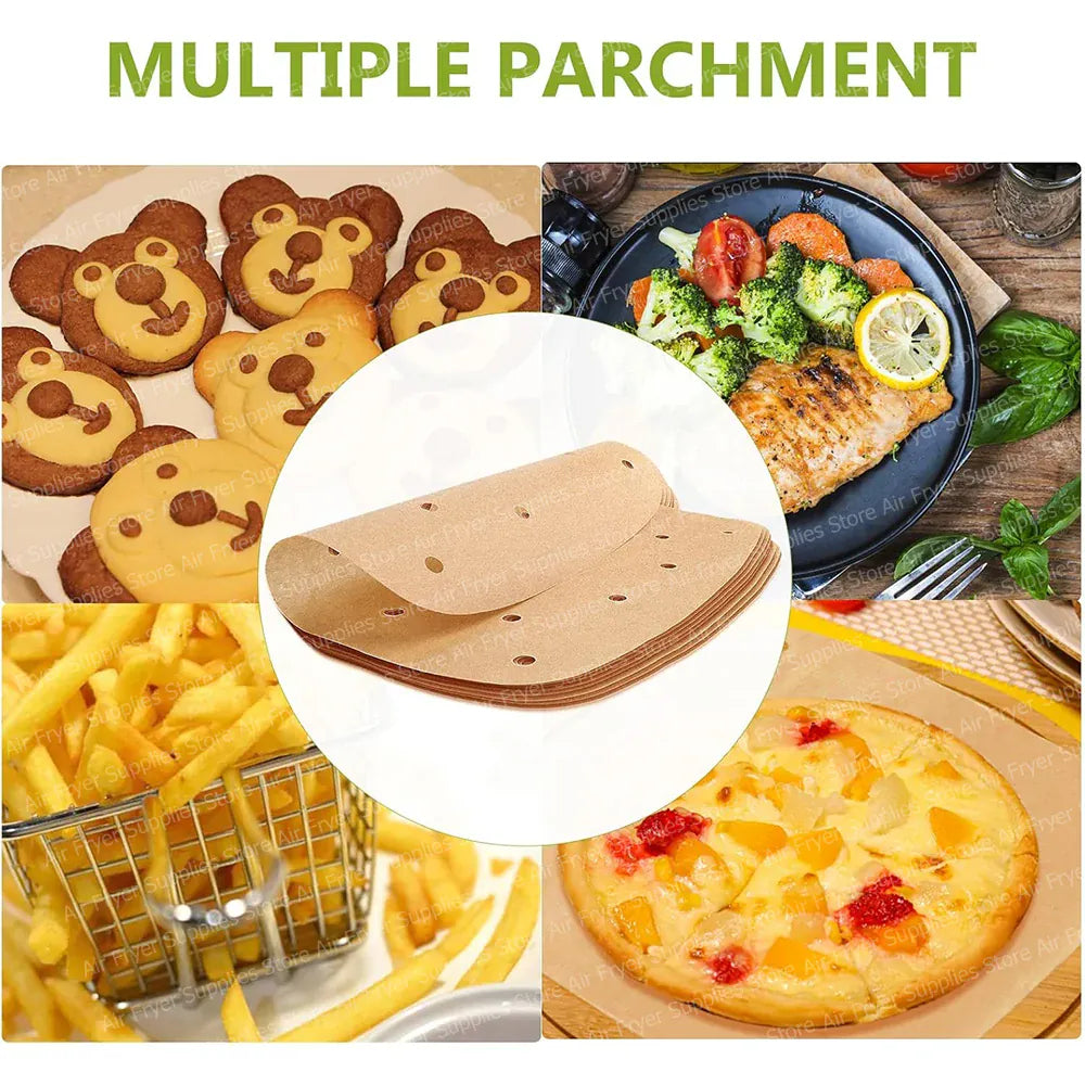 Papier Cuisson Air Fryer Jetable Antiadhésif Lot de 50 - 20 cm Air Fryer