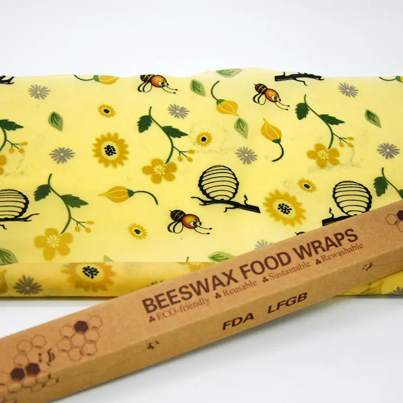 Film Alimentaire Cire d'Abeille Réutilisable Lot de 3 Feuilles Eco-Responsables far