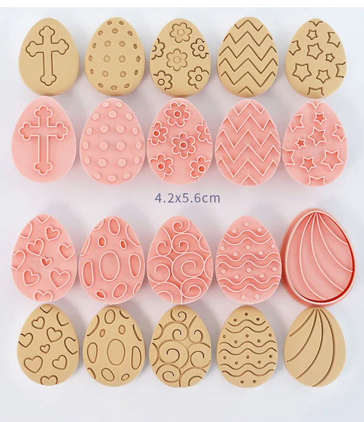 Emporte-pièces à Gâteaux Pâques - 10 Pièces Formes Lapin et Oeuf emportepieces
