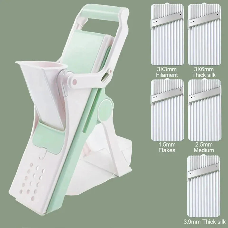 Mandoline Multifonction 5 Lames pour Légumes et Fruits Mandoline
