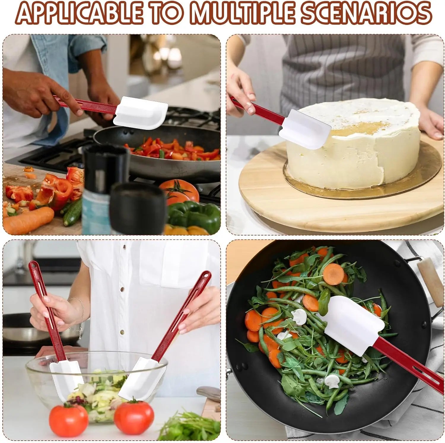 Set Spatules Silicone Résistantes à la Chaleur - 3 Pièces spatule en silicone